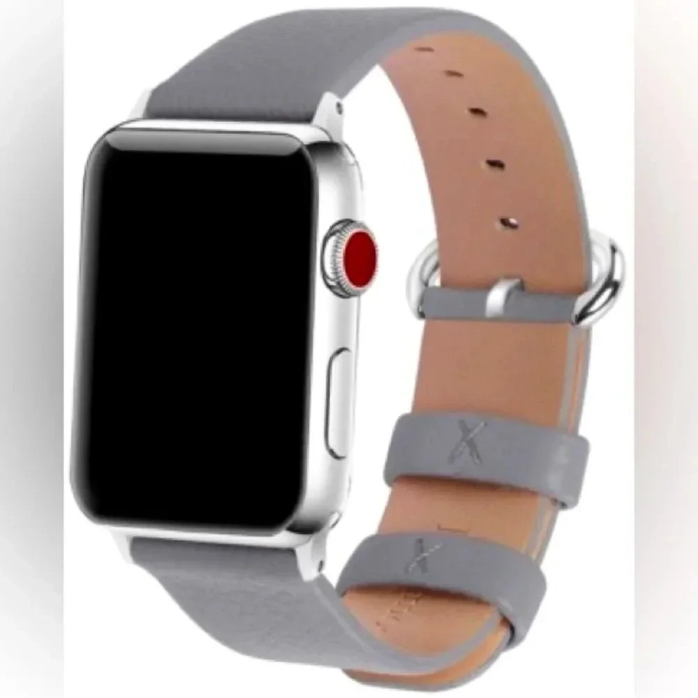 Women's Solid Color Leather Apple Watch Strap 38mm - Grey, Brand New with box✨